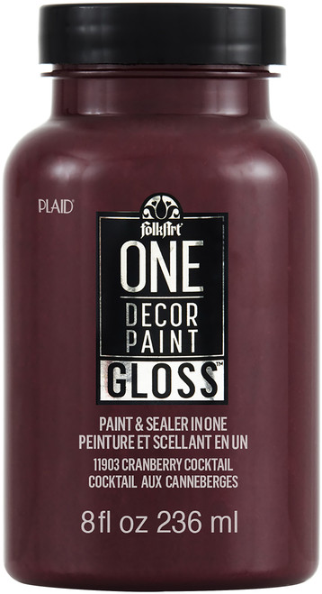 FolkArt ONE Decor Gloss Paint 8oz-Cranberry Cocktail - FODGF-11903 - 028995119033