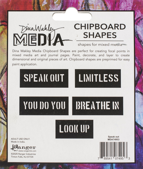 Dina Wakley Media Chipboard Shapes-Speak Out MDA74953