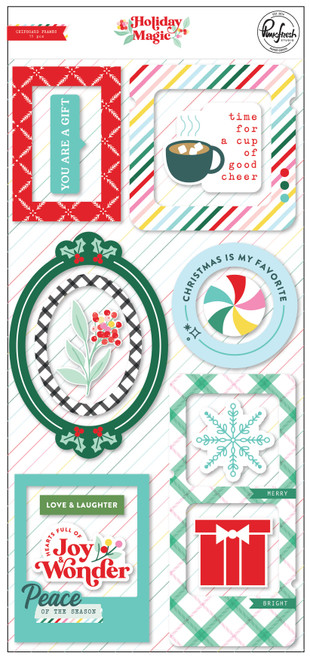 3 Pack PinkFresh Chipboard Frames Stickers-Holiday Magic PFHO0721 - 736952872555