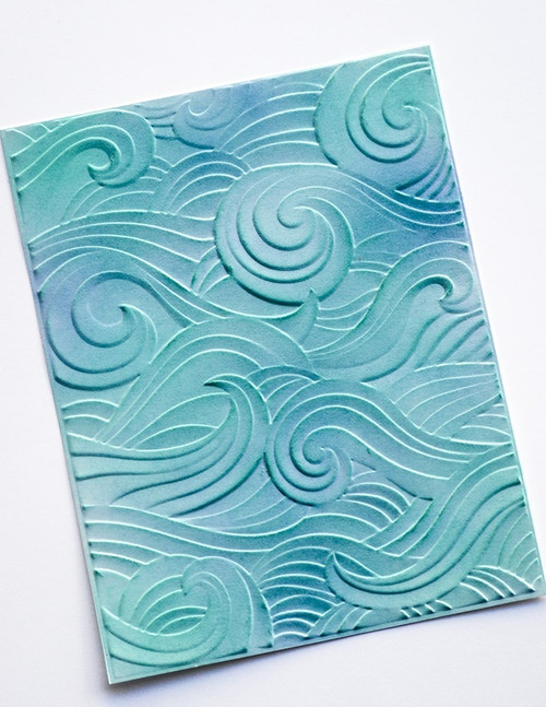 2 Pack Memory Box 3D Embossing Folder 4.5"X5.75"-Waves EF1013