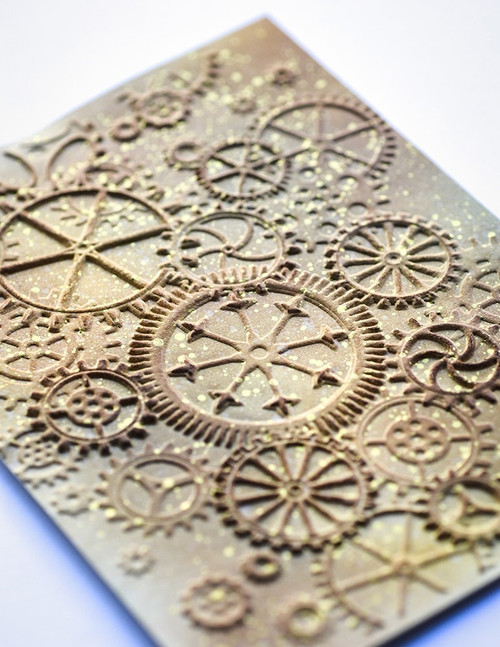 2 Pack - Memory Box 3D Embossing Folder 4.5"X5.75"-Put It In Gear - EF1018