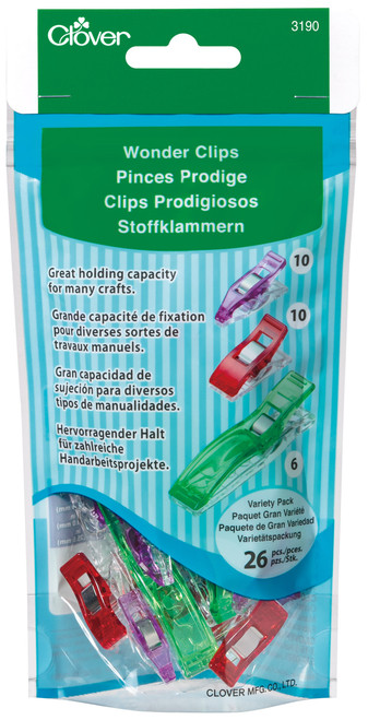 Clover Wonder Clips-Variety 26/Pkg - 3190 - 051221731907