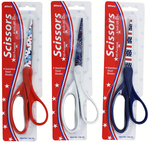 Allary All-Purpose Scissors 8"-Assorted Patriotic 198A-20 - 750557198209