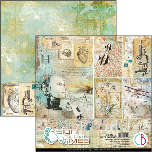Ciao Bella Double-Sided Paper Pack 90lb 12"X12" 12/Pkg-Sign Of The Times, 12 Designs/1 Each CBPM044