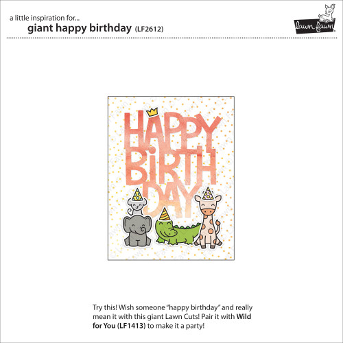 Lawn Cuts Custom Craft Die-Giant Happy Birthday - LF2612 - 789554574341