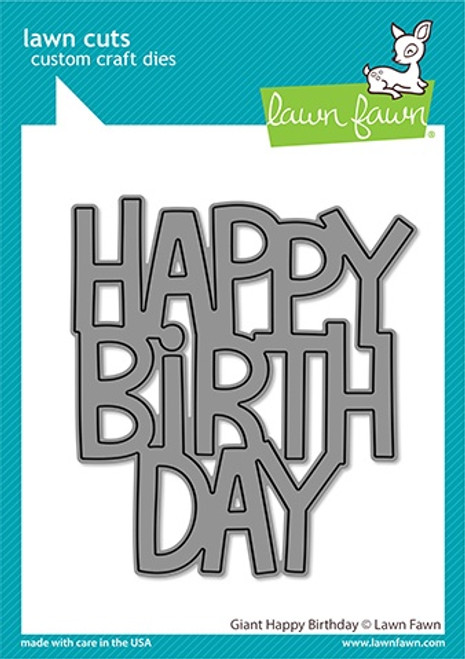 Lawn Cuts Custom Craft Die-Giant Happy Birthday - LF2612 Lawn Cuts Custom Craft Die-Giant Happy Birthday - LF2612