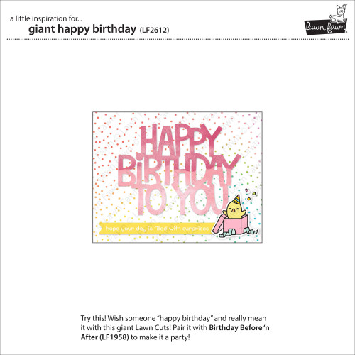 Lawn Cuts Custom Craft Die-Giant Happy Birthday - LF2613 - 789554574358