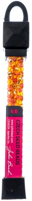 3 Pack - John Bead Czech Seed Beads 24g-6/0 Tangerine Mix - 63210001-0052 - 623840842588