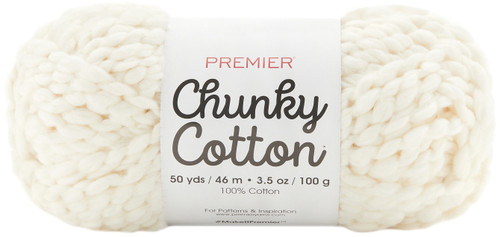 3 Pack Premier Chunky Cotton Yarn-White 2057-01 - 840166812846