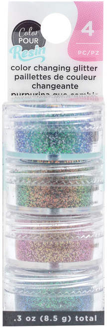 3 Pack American Crafts Color Pour Resin Mix-Ins-Color Changing Glitter 4/Pkg 34001018 - 718813717120