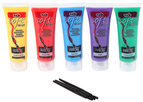 Tulip Soft Fabric Paint 5/Pkg-Primary - 29375