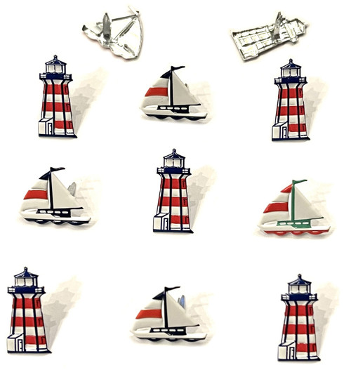 Eyelet Outlet Shape Brads 12/Pkg-Boat & Lighthouse - QBRD2-105 - 810787025710 Eyelet Outlet Shape Brads 12/Pkg-Boat & Lighthouse - QBRD2-105 - 810787025710