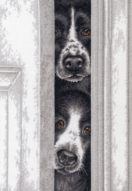 Dimensions Counted Cross Stitch Kit 10"X14"-Peeking Pups (14 Count) - 70-35400 - 088677354008 Dimensions Counted Cross Stitch Kit 10"X14"-Peeking Pups (14 Count) - 70-35400 - 088677354008