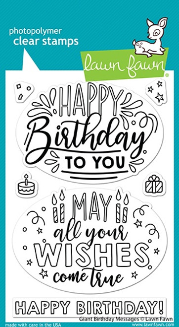 Lawn Fawn Clear Stamps 4"X6"-Giant Birthday Messages LF2599