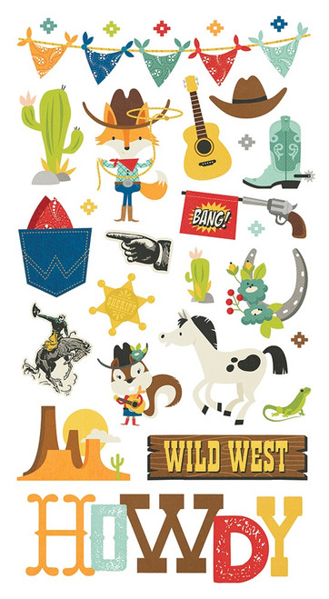 Howdy! Chipboard Stickers 6"X12"HOW15414
