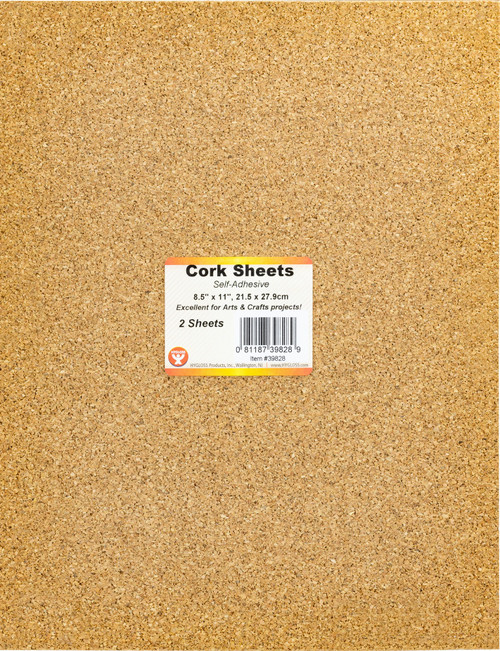 3 Pack - Hygloss Cork Sheets Self-Adhesive 2mm Thick 2/Pkg-8.5"X11" - H39828 - 081187398289