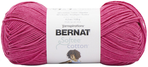 3 Pack - Bernat Softee Cotton Yarn-Fuschia - 161269-69023 - 057355481565