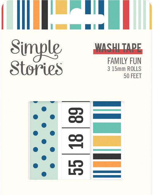 3 Pack Simple Stories Family Fun Washi Tape 3/PkgFUN15622 - 810046697290