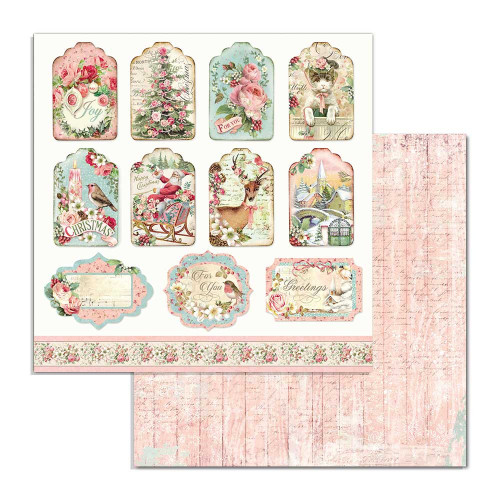 Stamperia Double-Sided Paper Pad 6"X6" 10/Pkg-Pink Christmas, 10 Designs/1 Each SBBXS07