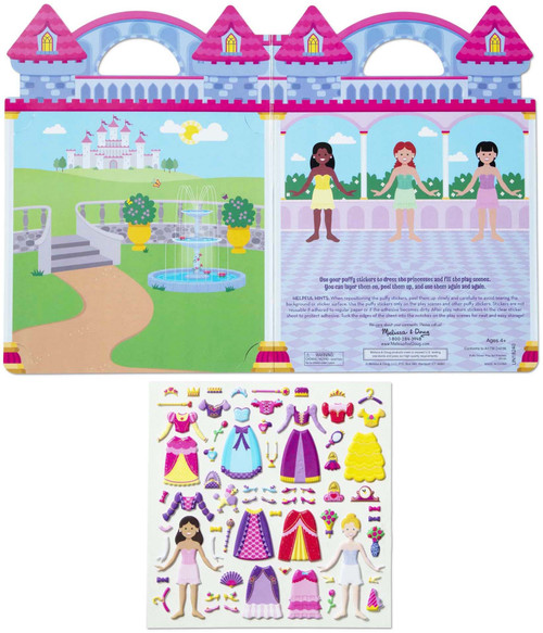 3 Pack Melissa & Doug Puffy Sticker Play Set-Princess 67 Stickers MD9100