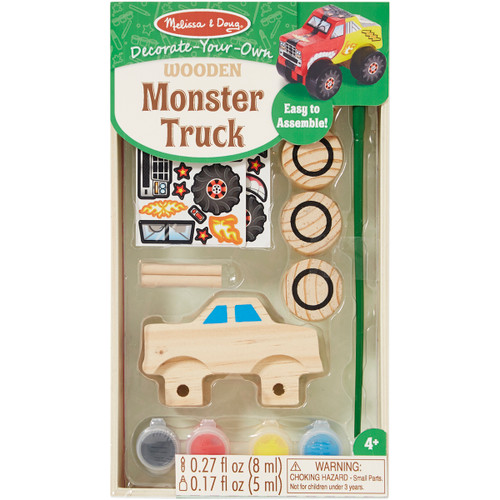 3 Pack - Melissa & Doug Decorate-Your-Own Wooden Kit-Monster Truck - MDDYO4-9524 - 000772095242