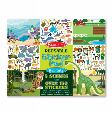 4 Pack - Melissa & Doug Reusable Sticker Pad-Habitats - MD4196 - 000772041966
