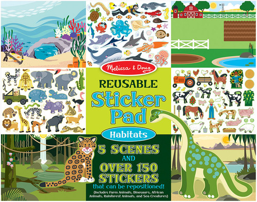 4 Pack - Melissa & Doug Reusable Sticker Pad-Habitats - MD4196 - 000772041966