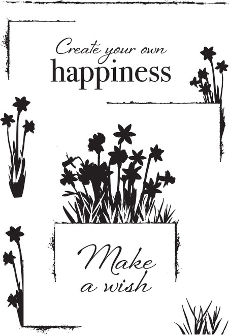 Creative Expressions Designer Boutique A6 Clear Stamp-Delicate Daffodils UMSDB067