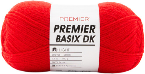 3 Pack Premier Yarns Basix DK Yarn-Red 1142-10 - 847652093802