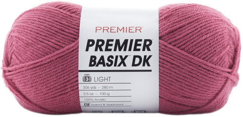 3 Pack Premier Yarns Basix DK Yarn-Rose 1142-16 - 847652093864