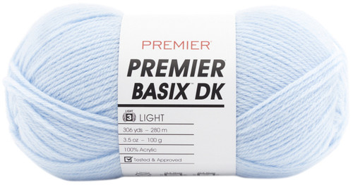 3 Pack Premier Yarns Basix DK Yarn-Powder Blue 1142-23 - 847652093932