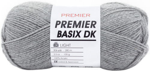 3 Pack - Premier Yarns Basix DK Yarn-Fog Gray - 1142-47 - 847652094175