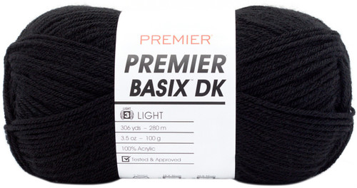 3 Pack Premier Yarns Basix DK Yarn-Black 1142-49 - 847652094199