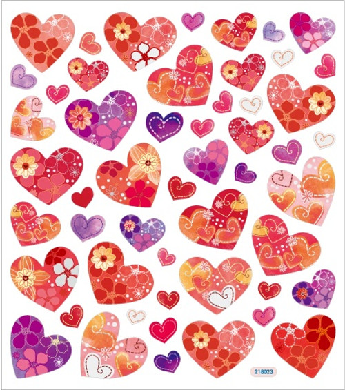 Sticker King Stickers-Hearts With Patterns SK129MC-4517 - 679924451719