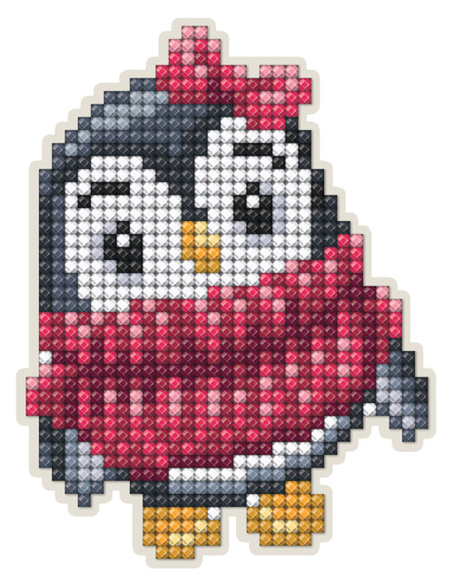 Collection D'Art Diamond Painting Magnet Kit 3"X4.25"-Penguin With Sweater DCM102 - 4742022972144