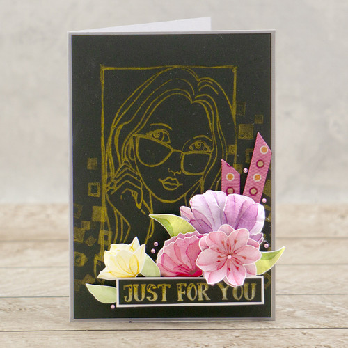 2 Pack You Go Girl Stamp Set 3/Pkg-Just For You Portrait, 3.9"X4.7" -CO728365 - 9332839080283