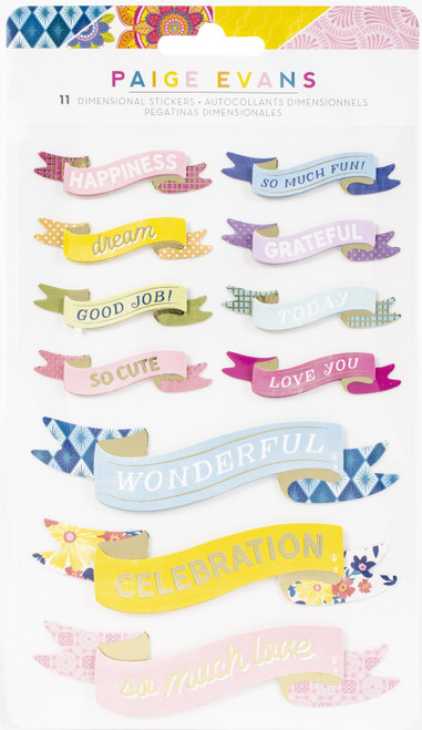 3 Pack Paige Evans Wonders Dimensional Stickers 11/Pkg-Banners PE004836 - 718813475334