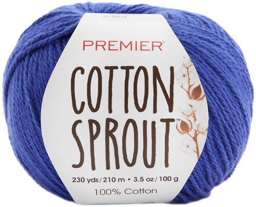 3 Pack Premier Yarns Cotton Sprout Yarn-Ultramarine 1149-17 - 847652095899
