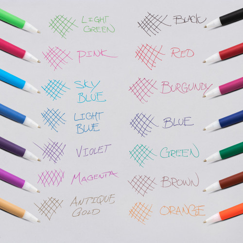 2 Pack - Pentel GlideWrite Ballpoint Pens 1.0mm 14/Pkg-Assorted Colors - 10BP14M1 - 072512281772