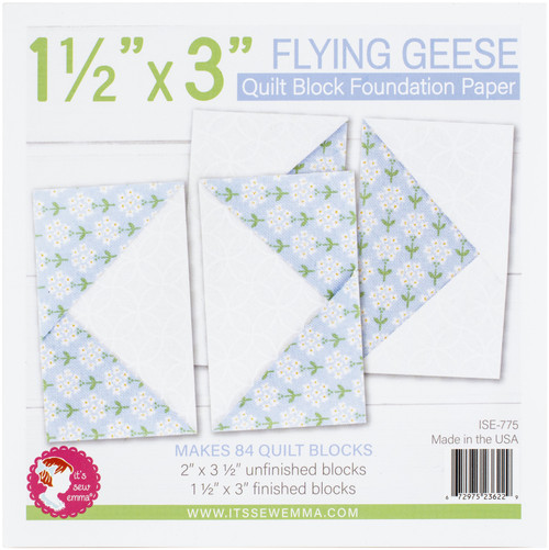 2 Pack It's Sew Emma Quilt Block Foundation Paper-1.5"X3" Flying Geese ISE775 - 672975236229