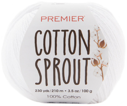 3 Pack - Premier Yarns Cotton Sprout DK Yarn-White - 1149-29 - 847652096018 3 Pack - Premier Yarns Cotton Sprout DK Yarn-White - 1149-29 - 847652096018
