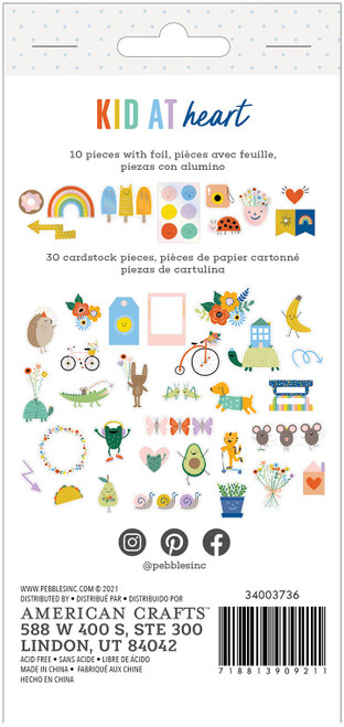 Kid At Heart Cardstock Die-Cuts 40/Pkg-Icon W/Foil Accents PB003736