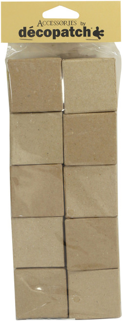 Decopatch Paper Mache Boxes 10/Pkg-Square 2" - EV110 - 36095100201013609510020101