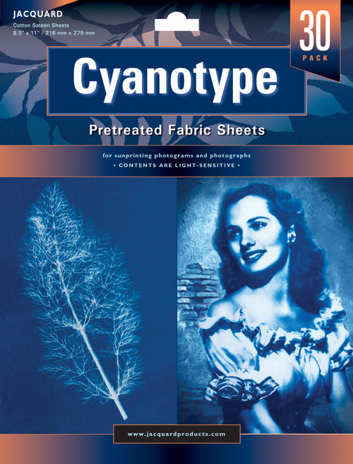 Jacquard Cyanotype Pretreated Fabric Sheets 8.5"X11" 30/Pkg- - JCYA1130 - 743772030188