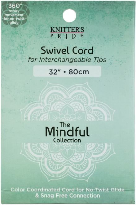 Knitter's Pride-Mindful Swivel Cords 22" (32" W/Tips)-Teal KP800604 - 89076280287328907628028732