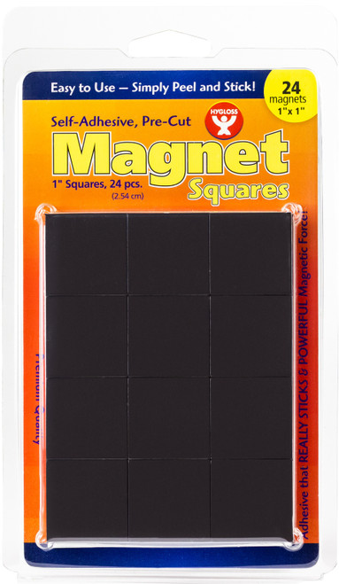 Hygloss Magnet Squares Self-Adhesive 1" 24/PkgH61241 - 081187612415