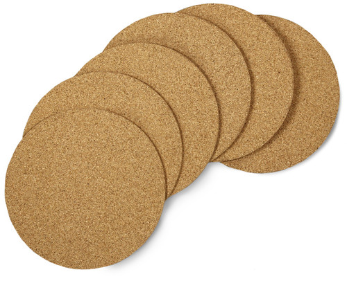 Hygloss Cork Coasters 6/Pkg-6" Round - H39606 Hygloss Cork Coasters 6/Pkg-6" Round - H39606