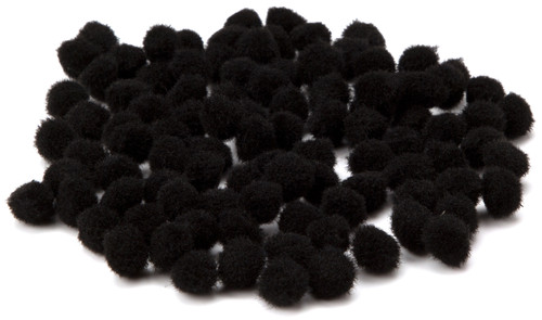 CousinDIY Pom-Poms 10mm 100/Pkg-Black - A50026LG-815