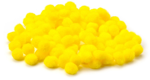 CousinDIY Pom-Poms .5" 100/Pkg-Yellow POMHLFIN-00795