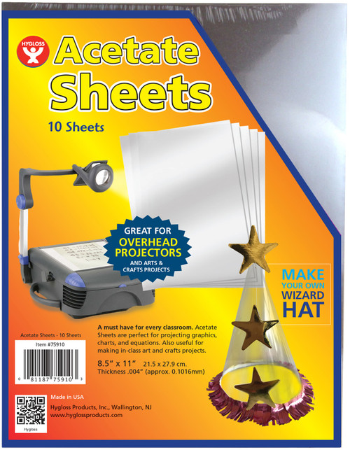 Hygloss Acetate Sheets 10/Pkg-8.5"X11" - H75910 - 081187759103